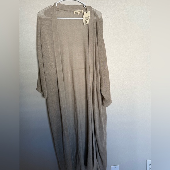 NWT Johnny Was CALME Linen Long Cardigan (Missing Tie) | Oatmeal Neutral - Picture 4 of 7